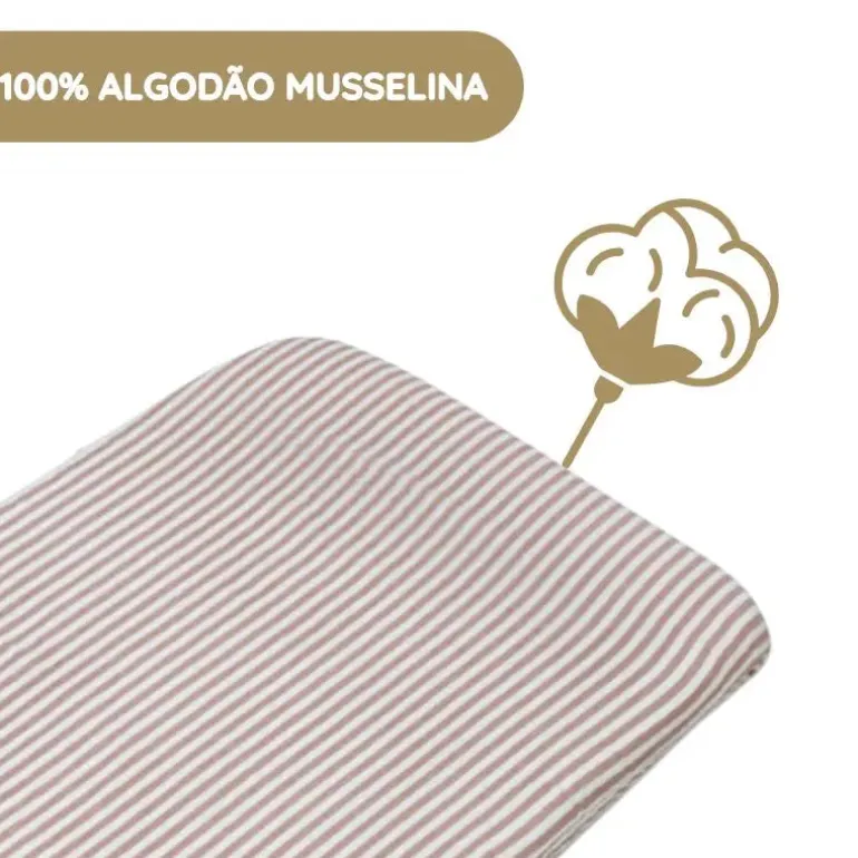Walking Mum Lençol Ajustável 90x50 cm Praliné Rayas - Moka