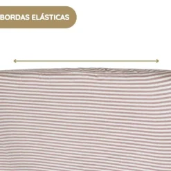 Walking Mum Lençol Ajustável 90x50 cm Praliné Rayas - Moka