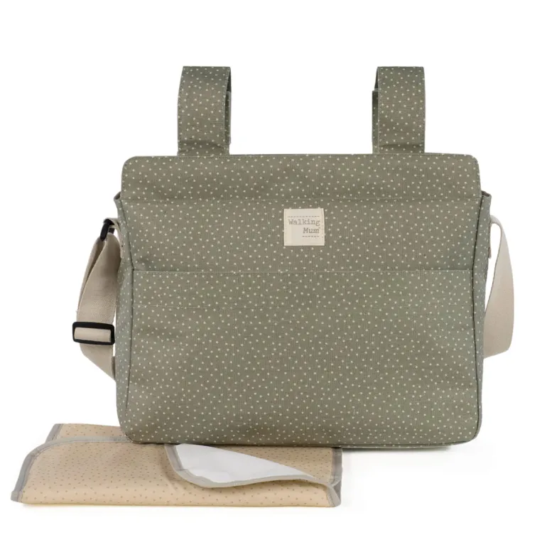 Walking Mum Mala de Passeio Poppy Dots - Musgo