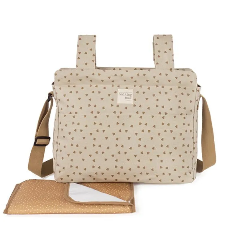 Walking Mum Mala de Passeio Poppy Hearts - Canela