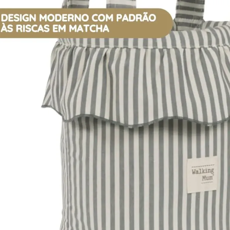 Walking Mum Mala Organizadora Bucket Praliné Rayas - Matcha