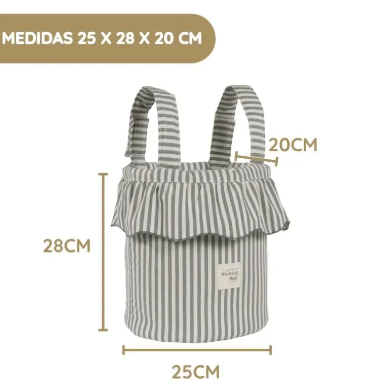 Walking Mum Mala Organizadora Bucket Praliné Rayas - Matcha
