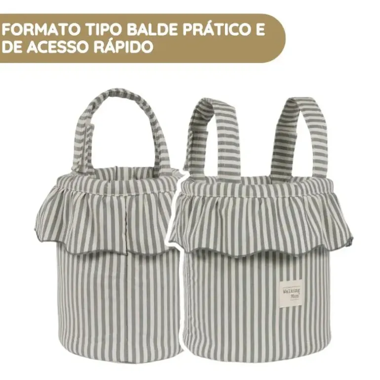 Walking Mum Mala Organizadora Bucket Praliné Rayas - Matcha