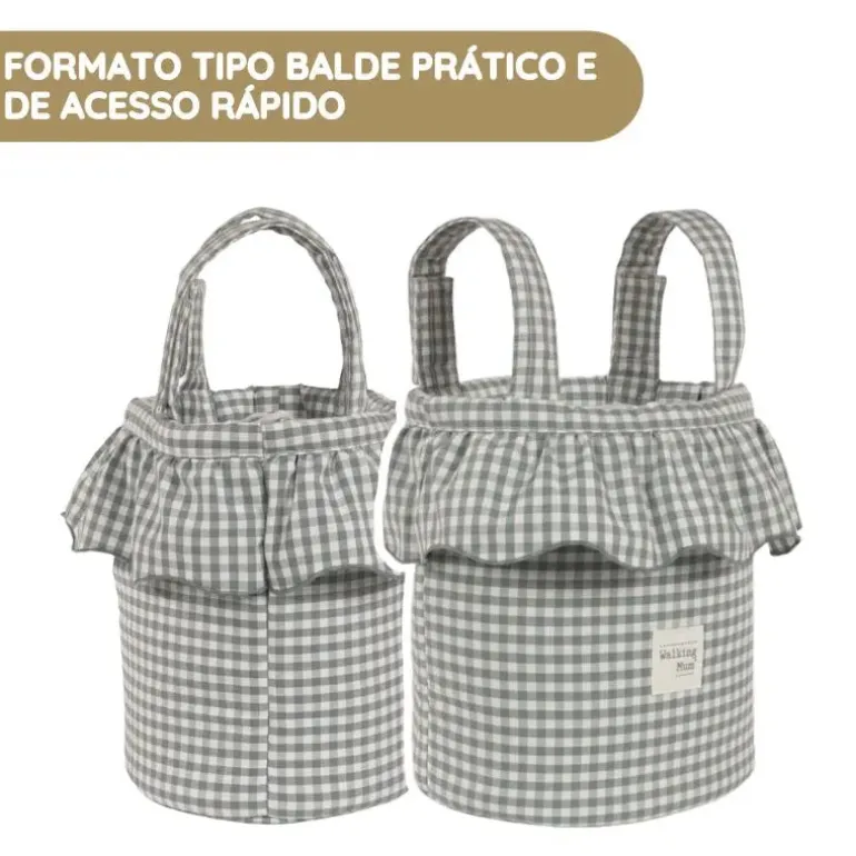 Walking Mum Mala Organizadora Bucket Praliné Vichy - Matcha