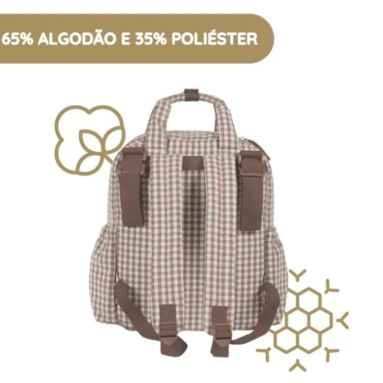 Walking Mum Mochila Praliné Vichy - Moka