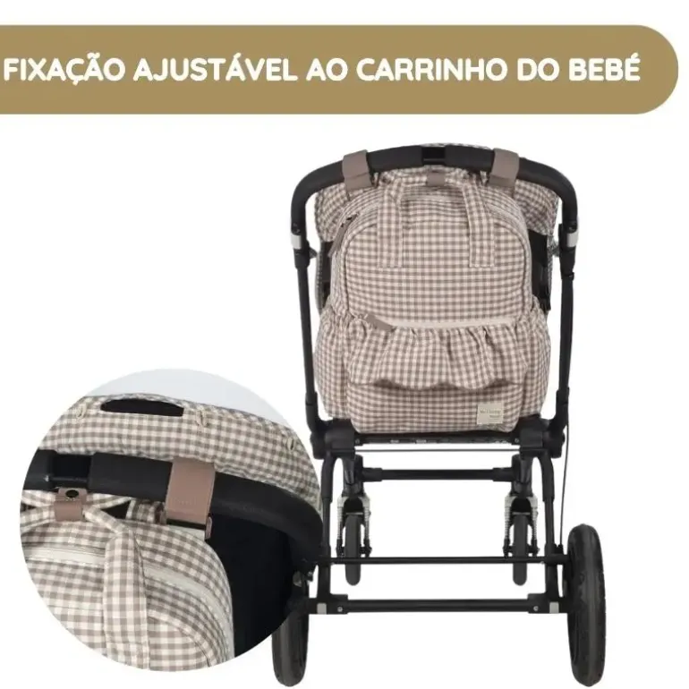 Walking Mum Mochila Praliné Vichy - Moka