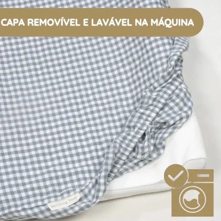 Walking Mum Muda Fraldas em Espuma com Forra Praliné Vichy - Matcha
