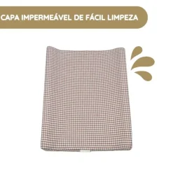 Walking Mum Muda Fraldas em Espuma com Forra Praliné Vichy - Moka