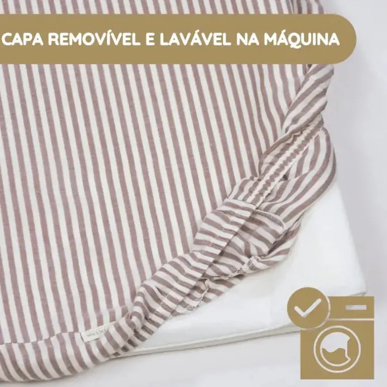 Walking Mum Muda Fraldas em Espuma com Forra Praliné Rayas - Moka