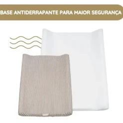 Walking Mum Muda Fraldas em Espuma com Forra Praliné Rayas - Moka