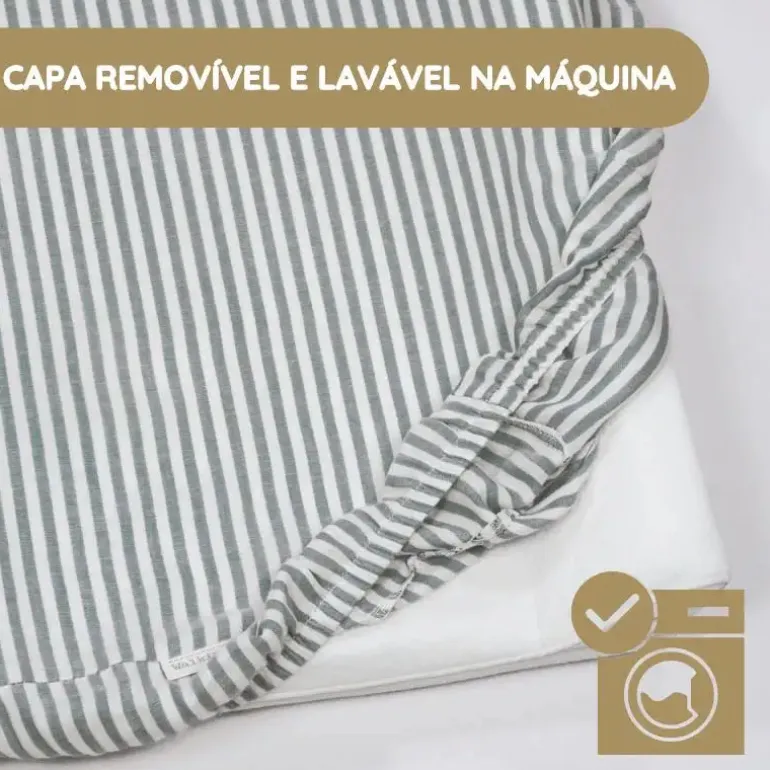 Walking Mum Muda Fraldas em Espuma com Forra Praliné Rayas - Matcha