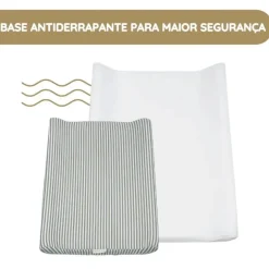 Walking Mum Muda Fraldas em Espuma com Forra Praliné Rayas - Matcha