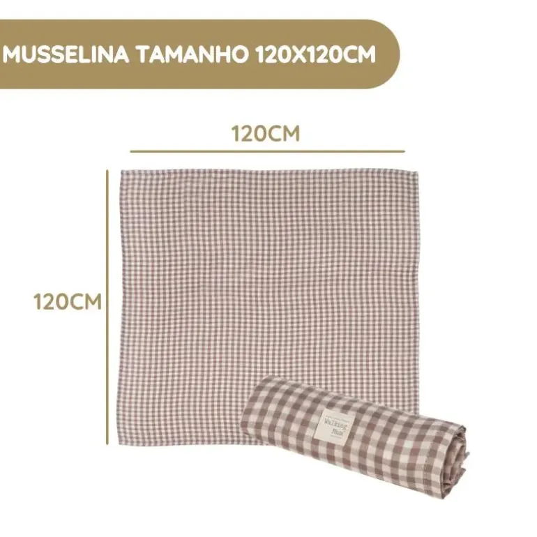 Walking Mum Musselina Praliné Vichy - Moka