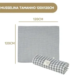 Walking Mum Musselina Praliné Vichy - Matcha