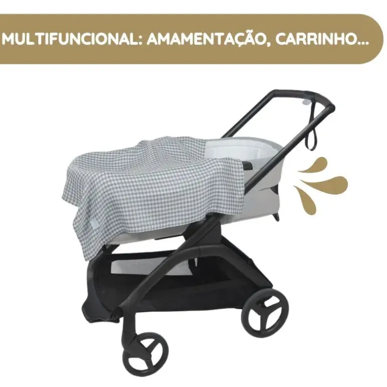Walking Mum 2 Musselinas 70x70 cm Praliné Vichy/Rayas - Matcha