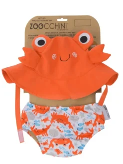ZooCchini - Conjunto de Banho Chapéu e Cueca 12-24 meses - Caranguejo