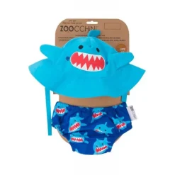 ZooCchini - Conjunto de Banho Chapéu e Cueca 6-12 meses - Tubarão
