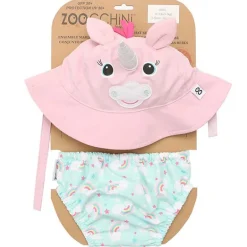 ZooCchini - Conjunto de Banho Chapéu e Cueca 6-12 meses - Unicornio